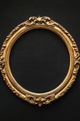 Gold Frame on Black Background