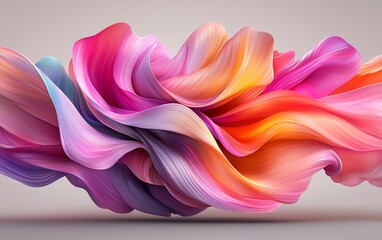 Fototapeta premium Abstract Swirling Pink Orange and Purple Fluid Dynamic Design