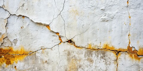 Obraz premium Grunge White Cracked Concrete Wall Texture - Dirty Urban Background