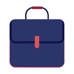 Dark Blue Briefcase with Red Handle and Strap, Vector illustration of a dark blue briefcase featuring a red handle and strap detail, perfect for modern, professional, and minimalist designs. 
