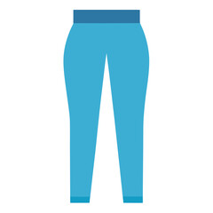 Blue Leggings with Simple Waistband Design, Vector illustration of plain blue leggings featuring a minimalistic waistband and sleek design, perfect for casual wear and activewear concepts. 
