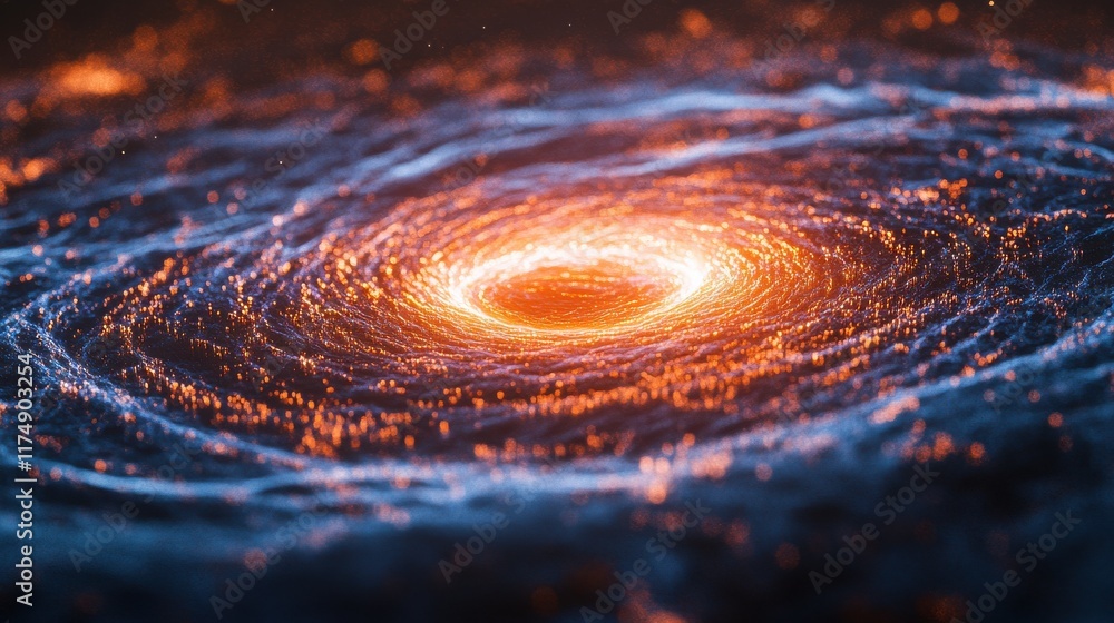 Aufkleber a captivating swirling vortex of glowing particles representing a galaxy in deep space.