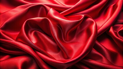 Obraz premium Luxurious Red Satin Fabric Texture Background with Smooth Folds - Stock Photo