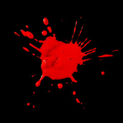 splattered paint or blood isolated on black
