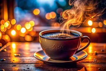 Obraz premium Macro Coffee Cup Home Video Background - Warm Cozy Morning Drink