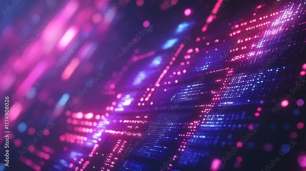 Aufkleber abstract futuristic background with colorful glowing neon moving high-speed wave lines and bokeh lig