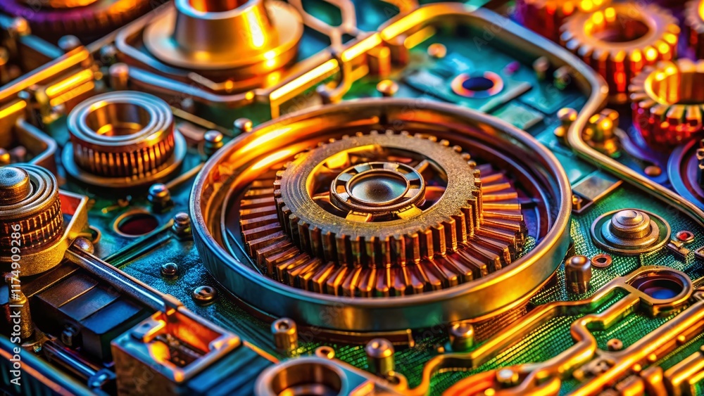 Poster macro photography of c40 exploded view - detailed component close-up