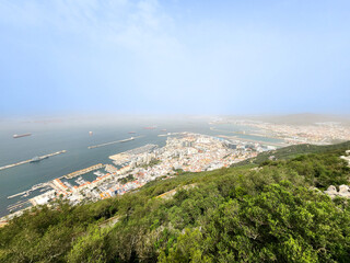 Obraz premium Gibraltar rock, panorama view, United Kingdom