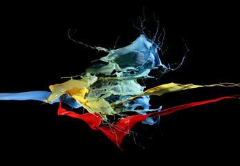splashes of multi-colored paint