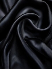 Fototapeta premium Photo of Black Silk Fabric