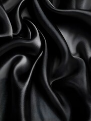 Fototapeta premium Photo of Black Silk Fabric
