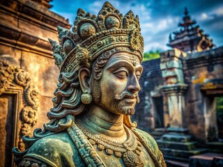 Majestic Ancient King or Queen Statue, Deep Depth of Field, High-Resolution Stock Photo