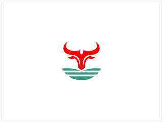 Long horn logo design , vector , illustration and isolate template . 