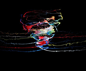 splashes of multi-colored paint