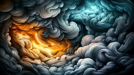 Dark and Stormy Sky with Swirling Gray Clouds