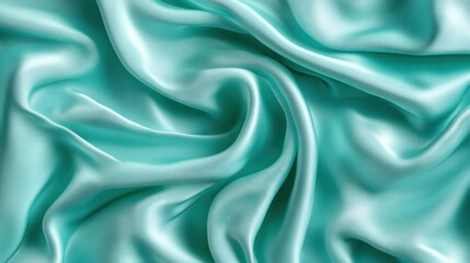 Obraz premium Teal silk fabric texture background.