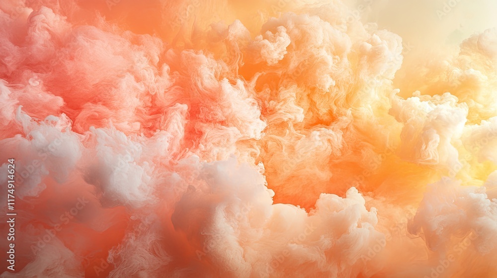 Aufkleber a soft and dreamy gradient of orange merging into pink, creating a warm and uplifting composition.