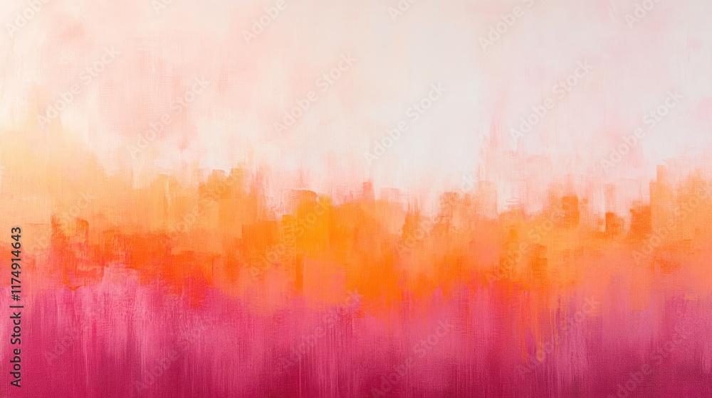 Poster a soft and dreamy gradient of orange merging into pink, creating a warm and uplifting composition.
