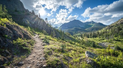 Obraz premium Hiking Trail Through the Majestic Mountains