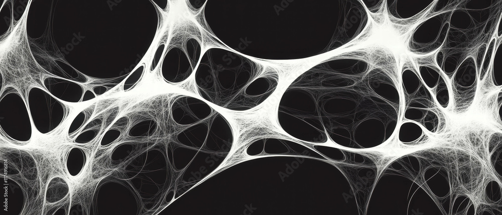 Poster cosmic web of filaments and voids creates intricate patterns in dark space