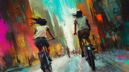 Fototapeta premium City Cycling Adventure