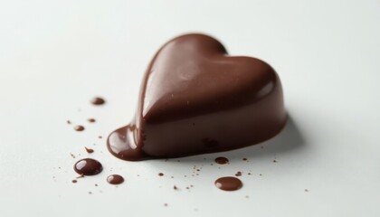 A modern minimalist composition⁚ a single‚ perfectly formed chocolate heart melting slowly‚ with a stark white background‚ emphasizing the elegance of simplicity.