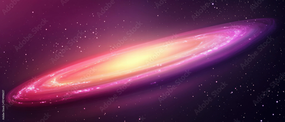 Poster elliptical galaxy with vibrant colors and smooth edges in a cosmic setting
