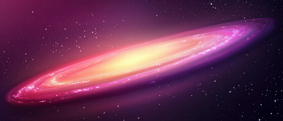 Obraz premium Elliptical galaxy with vibrant colors and smooth edges in a cosmic setting