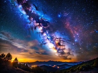 Fototapeta premium Majestic Night Sky: Starry Galaxy Stock Photo - Astrophotography