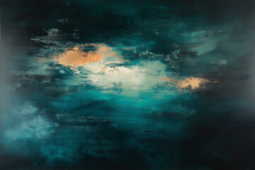 Obraz premium Teal Metallic Texture with Paint Streaks and Grunge Dust Patterns on a Distressed Background for Design Inspiration. Generative Ai