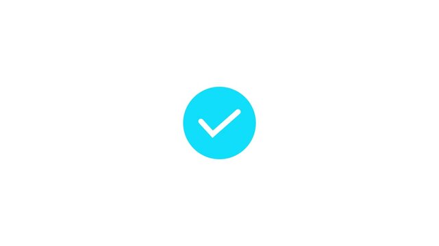 Animation of Check Mark Sign. 4k Motion Graphics. Sign on Isolated Background