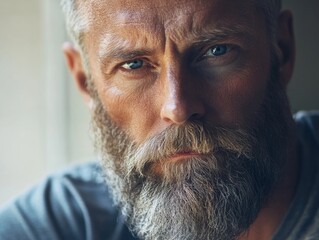 Man with beard close-up
