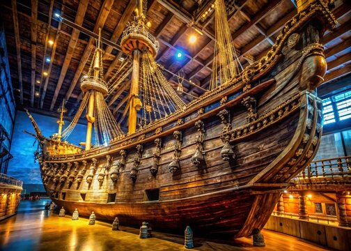 Majestic Vasa Ship Museum Stockholm, Sweden:  Stunning View of the Preserved Warship