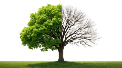 Split Tree Representing Seasonal Changes in Nature's Cycle