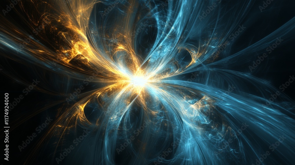 Aufkleber a burst of light emanating from a central point in space, radiating outward in all directions with l