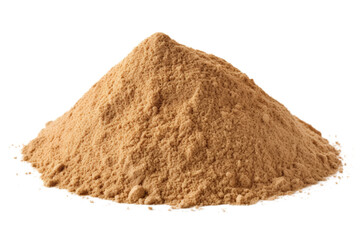 A high pile of desert sand with sharp, defined edges and a fine grain, Isolated on white background