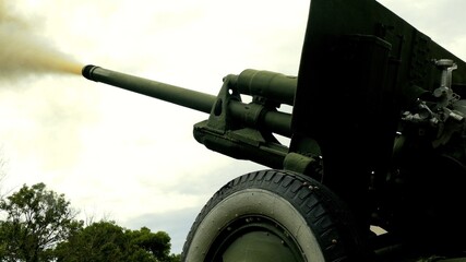 World War II cannon shot