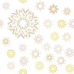 beautiful abstract, colored background with flower shapes and spirals