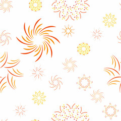 beautiful abstract, colored background with flower shapes and spirals