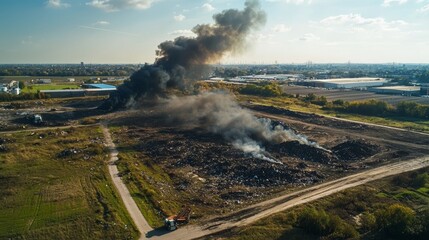 Smoking Landfill and Toxic Air Pollution in Urban Industrial Area