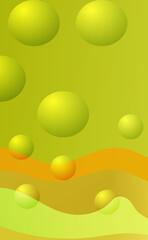 Colorful bubbles on colorful background. Abstract colorful waves, vibrant colors, art design, perfect for wallpaper