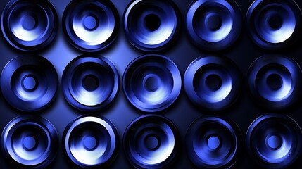 Abstract Blue Circular Speaker Array Design