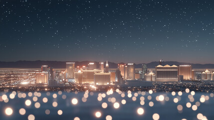 Glowing Abstract Cityscape with Digital Betting Overlays at Night