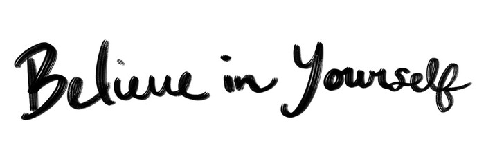 Handwritten Believe in yourself, transparent background