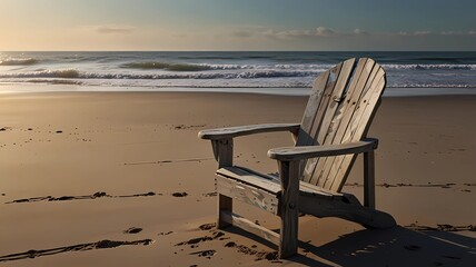 kursi kayu di pantai