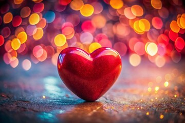 Fototapeta premium Miniature Valentine's Day Heart: Tilt-Shift Romantic Red Heart