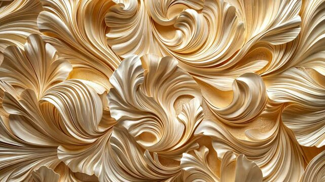 Elegant relief pattern with flowing gold accents creates a luxurious atmosphere in interior design