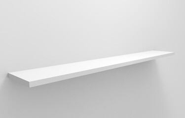 Empty white shelves