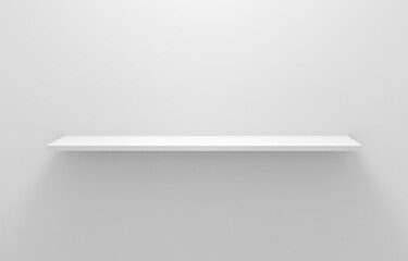 Empty white shelves