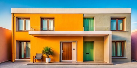 Fototapeta premium Minimalist Inn Exterior: Modern Architecture & Simple Design